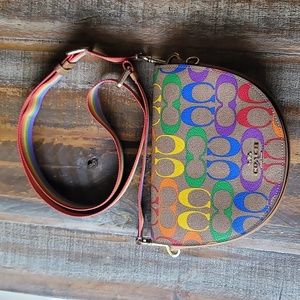 Coach Ellen Crossbody In Rainbow Signature Canvas